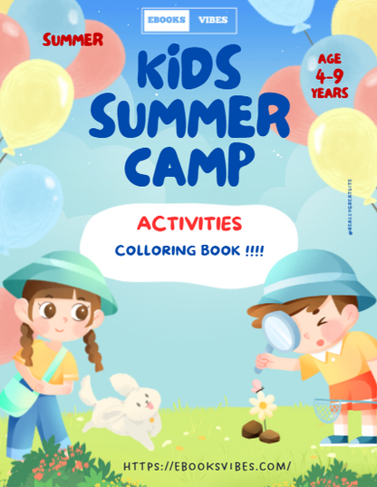 Summer Camp Coloring Book for Kids (Ages 4–9) – Instant Download PDF