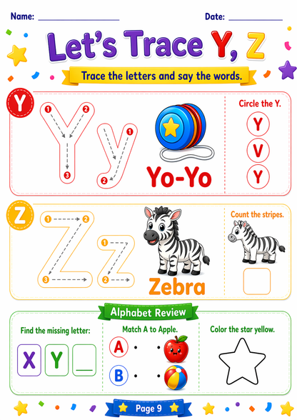 ABC Fun Workbook for Kids Ages 4–6 — Trace, Learn & Play with Letters A to Z