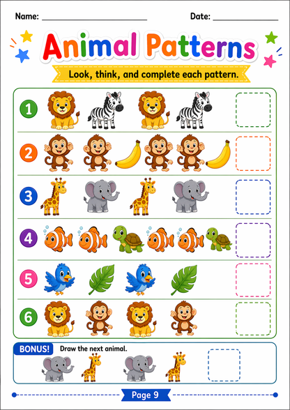 My First Animals Activity Book for Kids Ages 4–7 — Learn, Color, Match & Have Fun