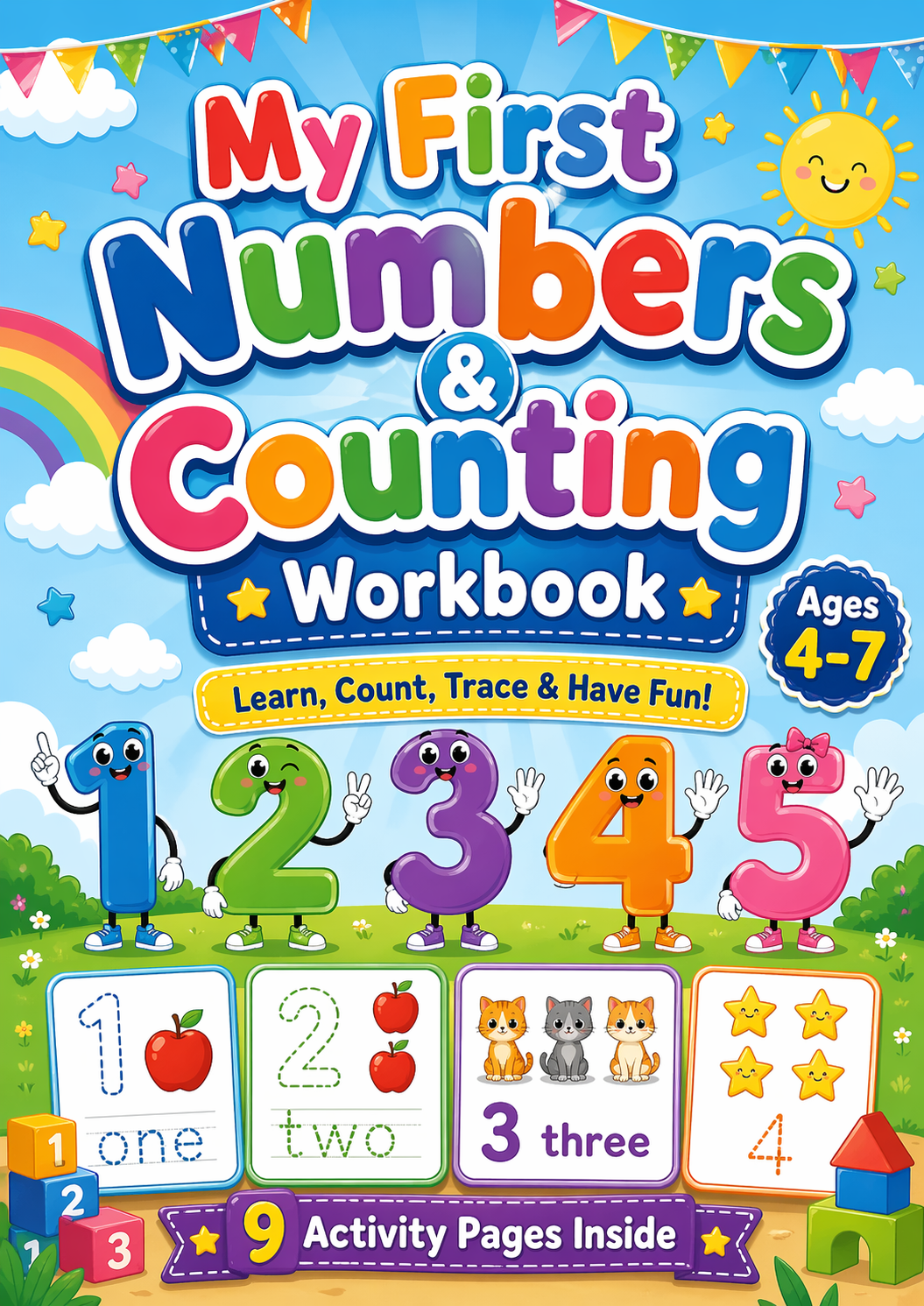My First Numbers & Counting Workbook for Kids Ages 4–7 — Learn, Count, Trace & Have Fun