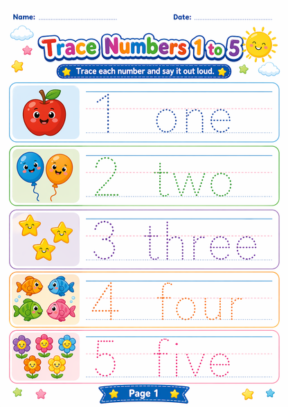 My First Numbers & Counting Workbook for Kids Ages 4–7 — Learn, Count, Trace & Have Fun